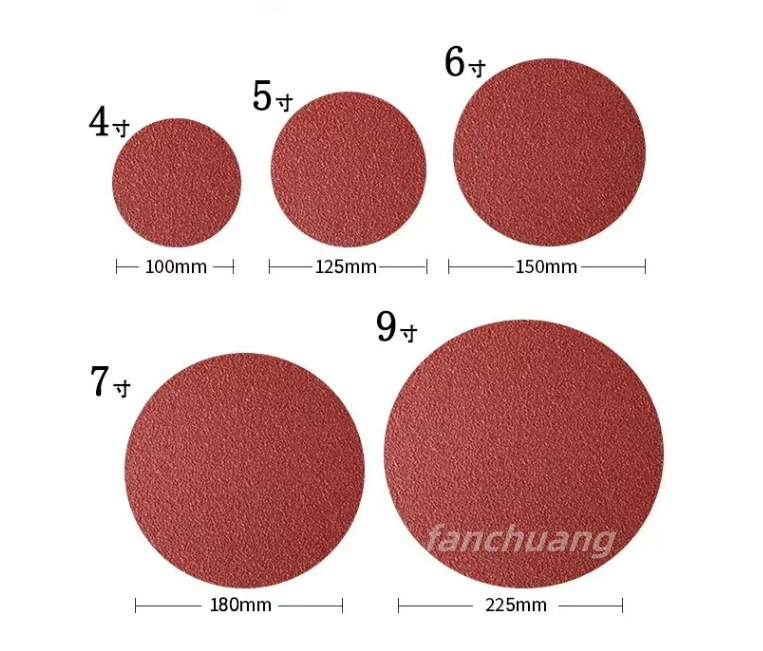 dimension of round sanding paper